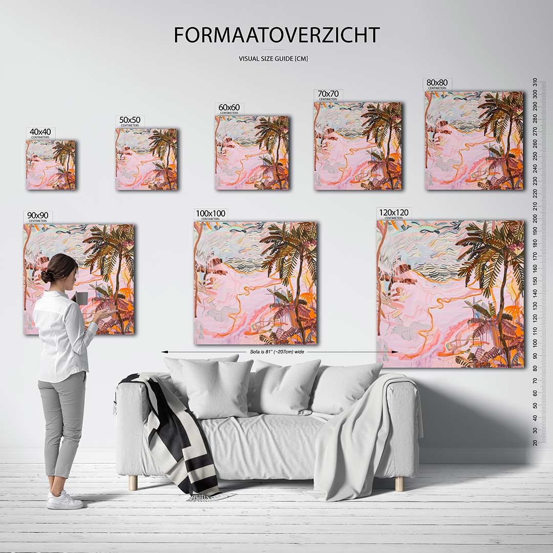 Vrolijke palmen Kunstwerk