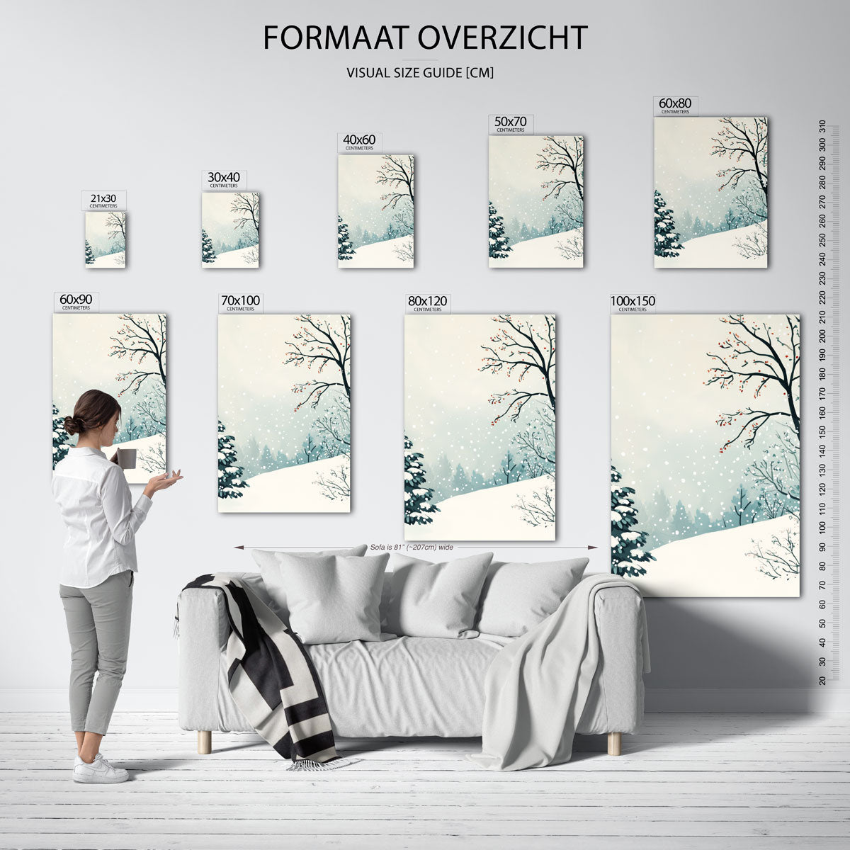 Winterlandschap met sneeuw Poster
