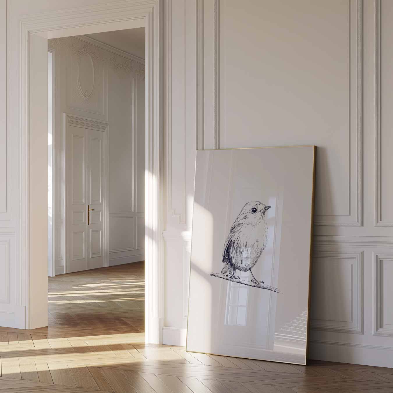 Schattige Vogel Illustratie Poster-WallArtistic