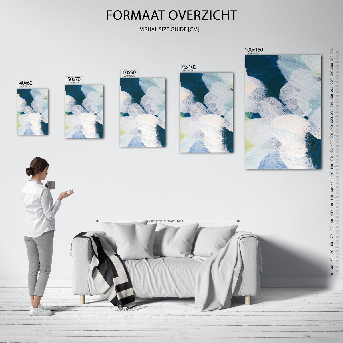 Dynamische kleurencompositie Kunstwerk