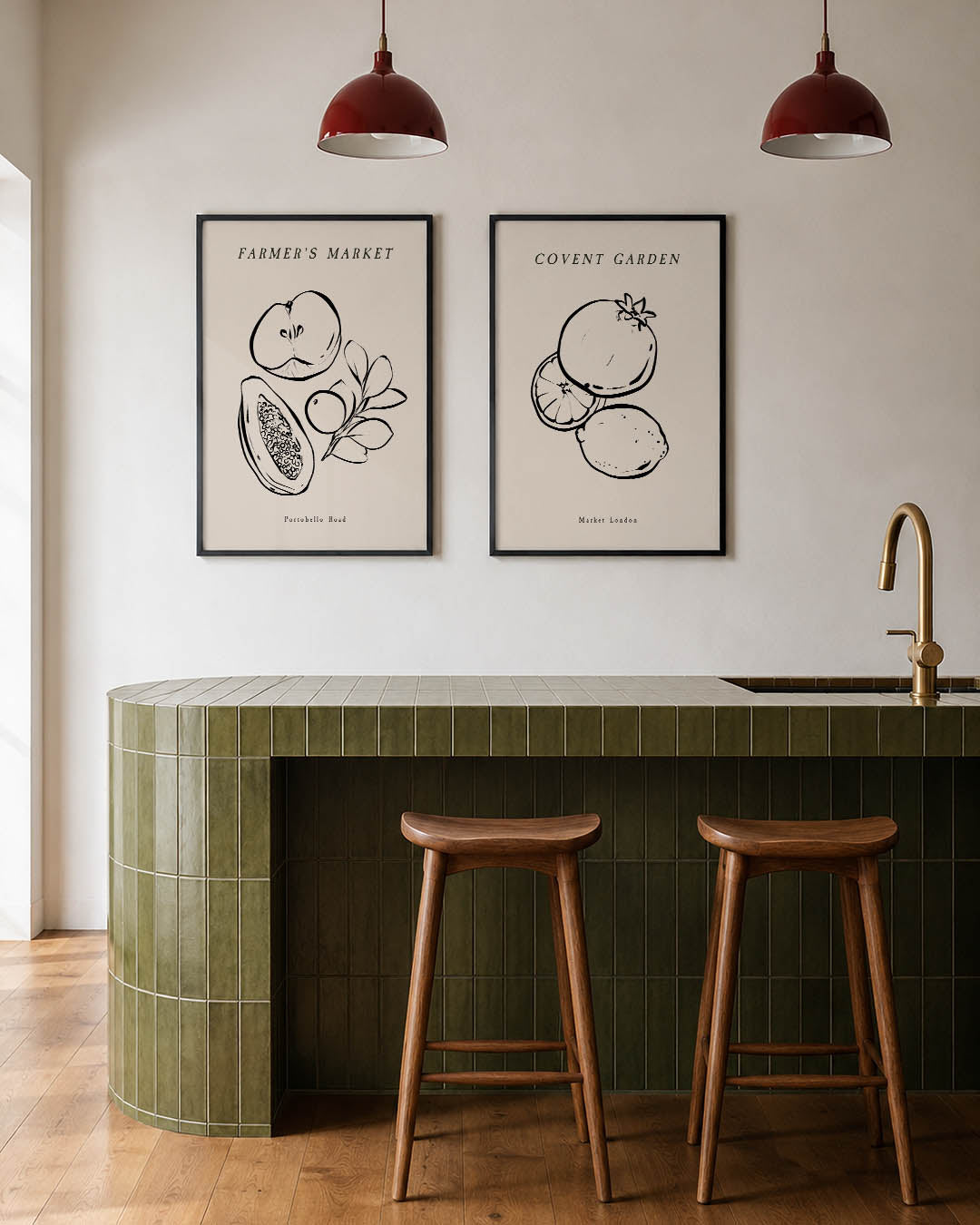 Fruit en lijnenspel Posterset