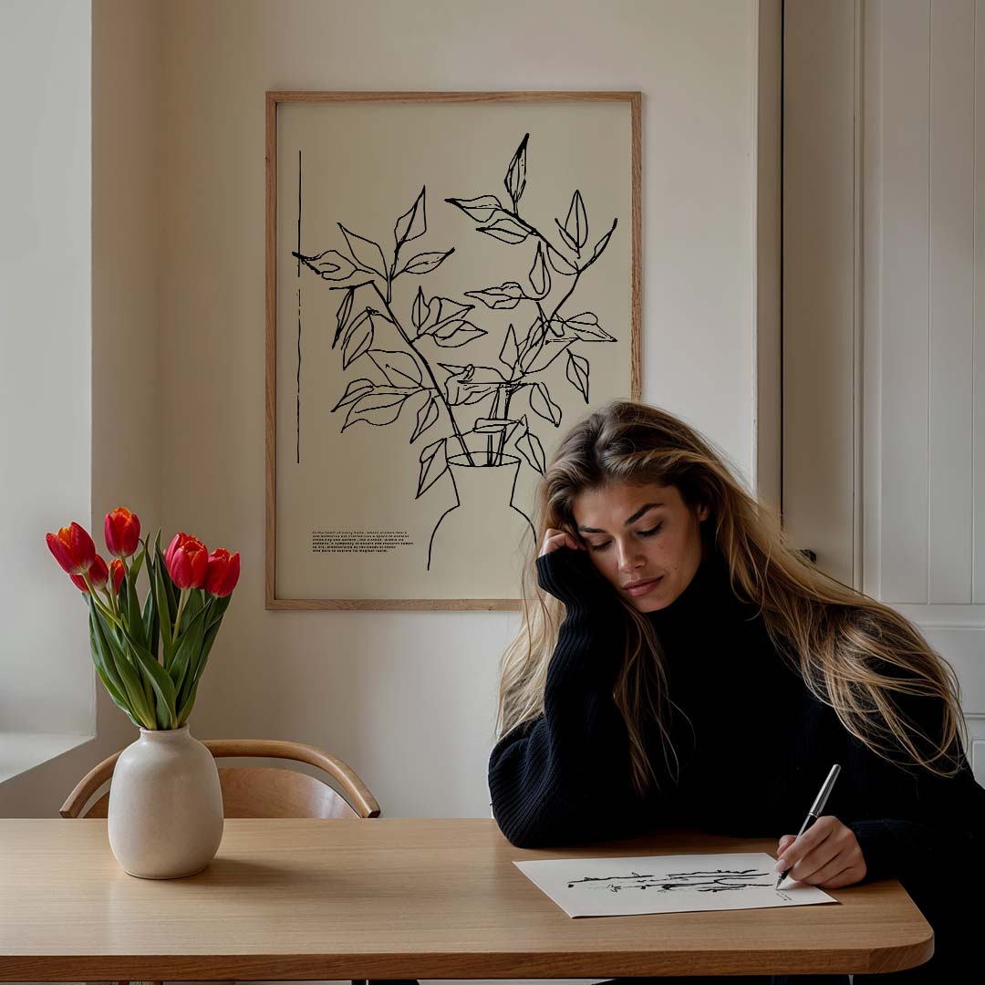Botanische Elegantie in de Keuken Poster-WallArtistic
