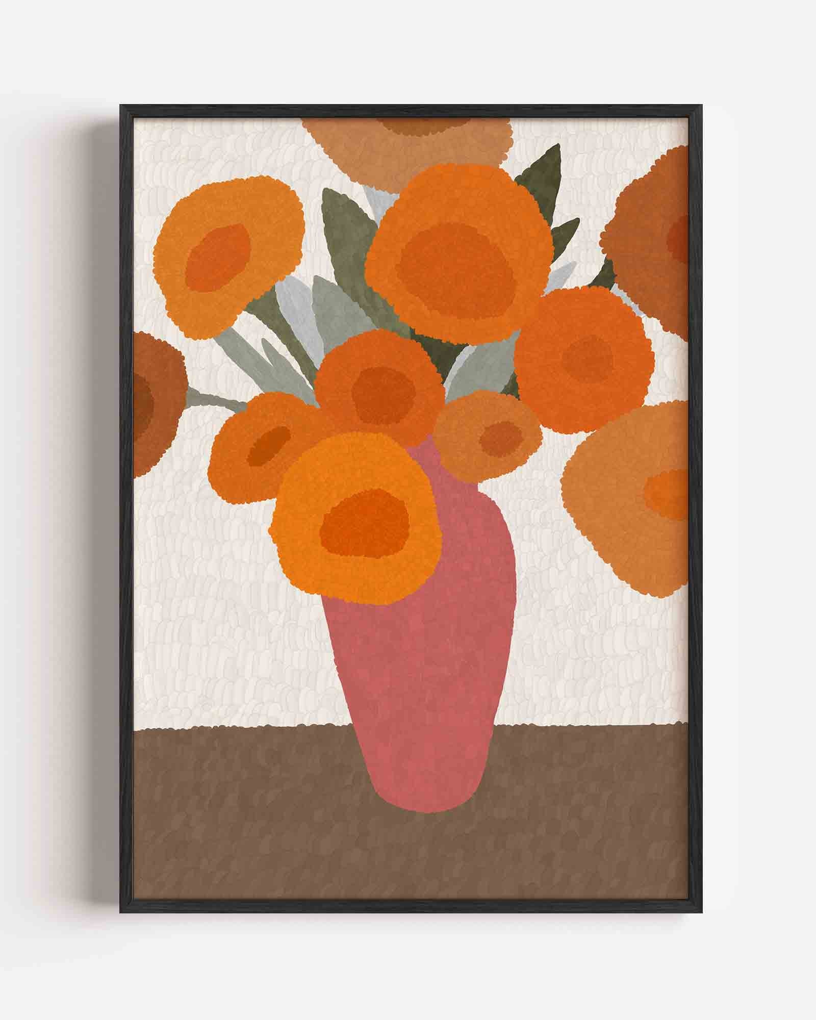 Bloemen in vaas Poster