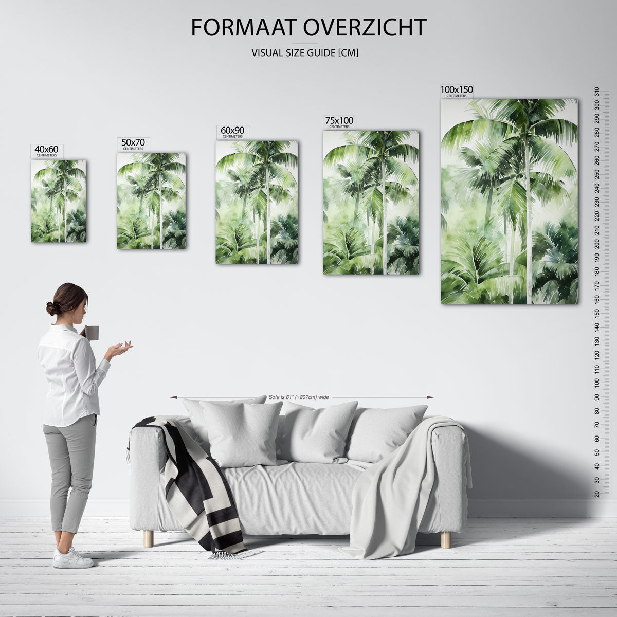 Tropische bladeren Kunstwerk