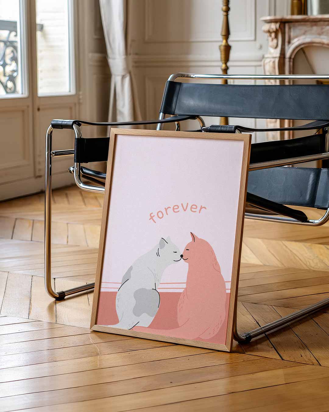 Schattige Kattenliefde Poster-WallArtistic