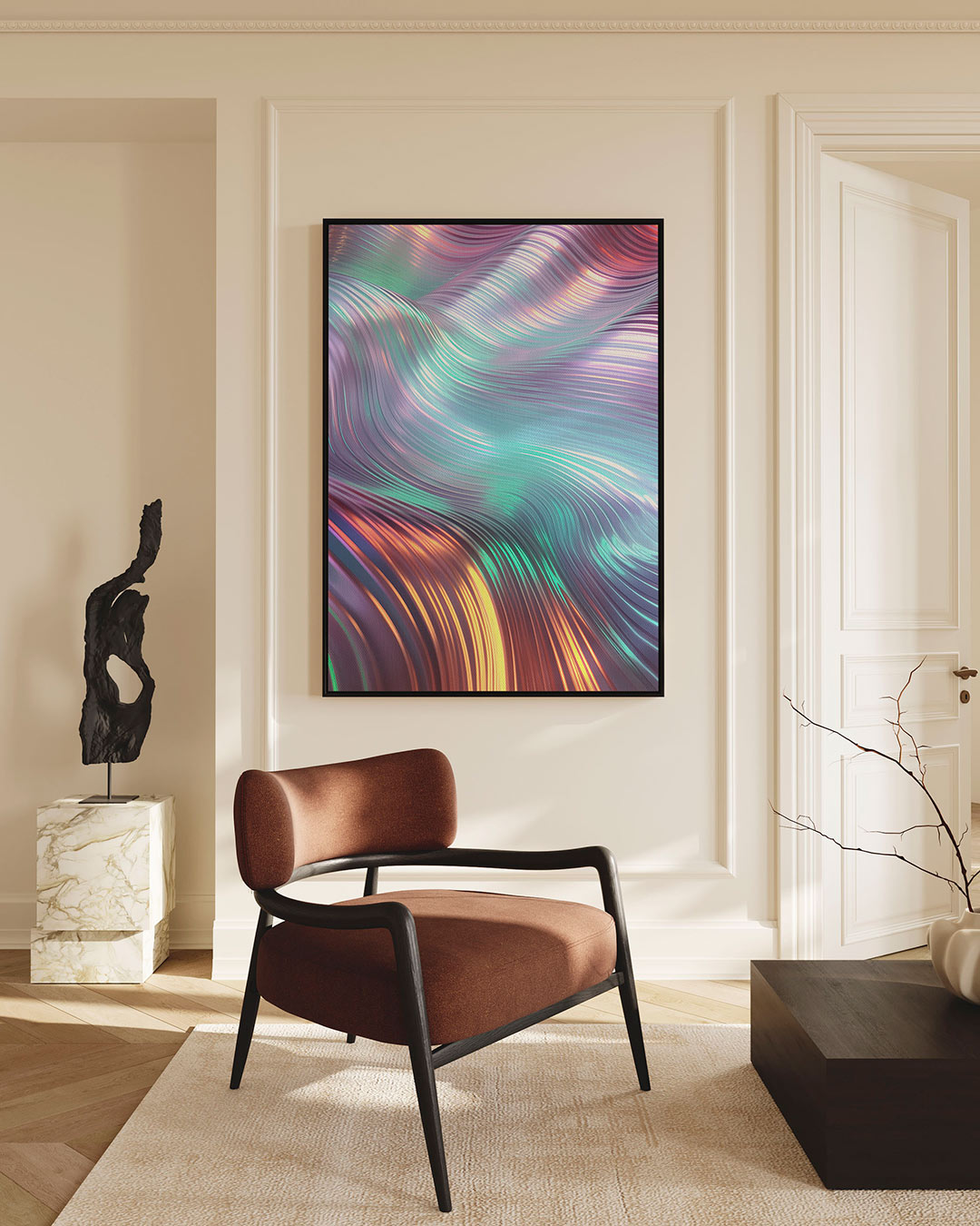 Golvende kleuren Kunstwerk