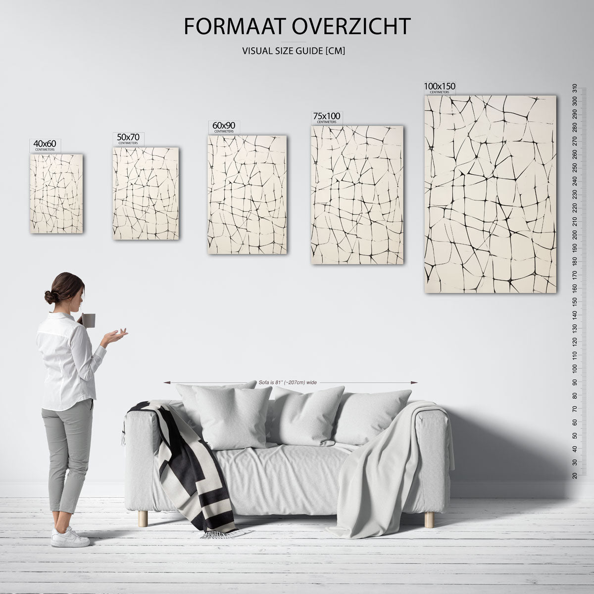 Organische lijnstructuren Kunstwerk