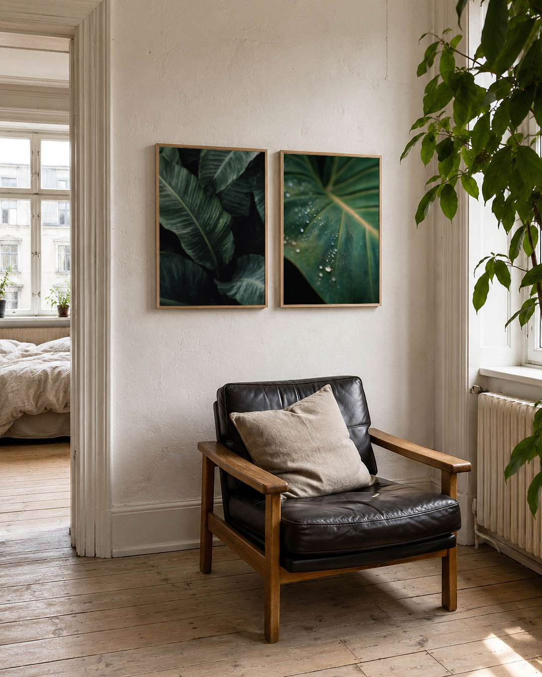 Groene bladtexturen Posterset