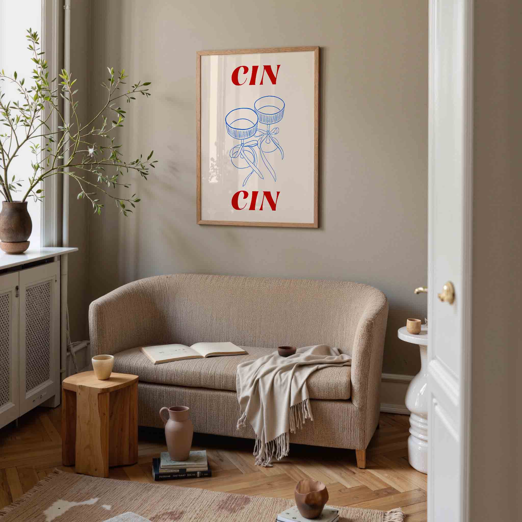 Twee glazen met linten Poster