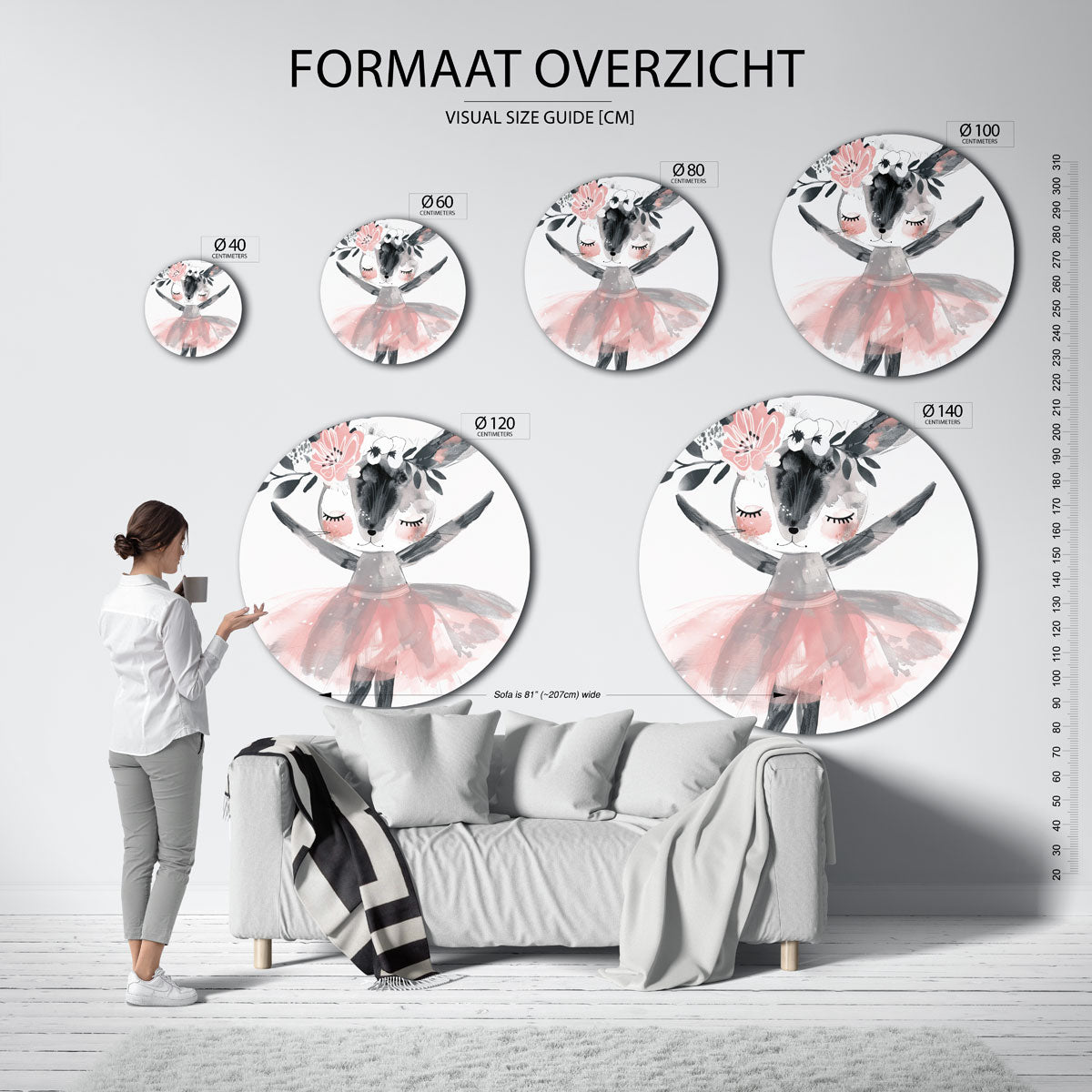 Dansende konijn Muurcirkel