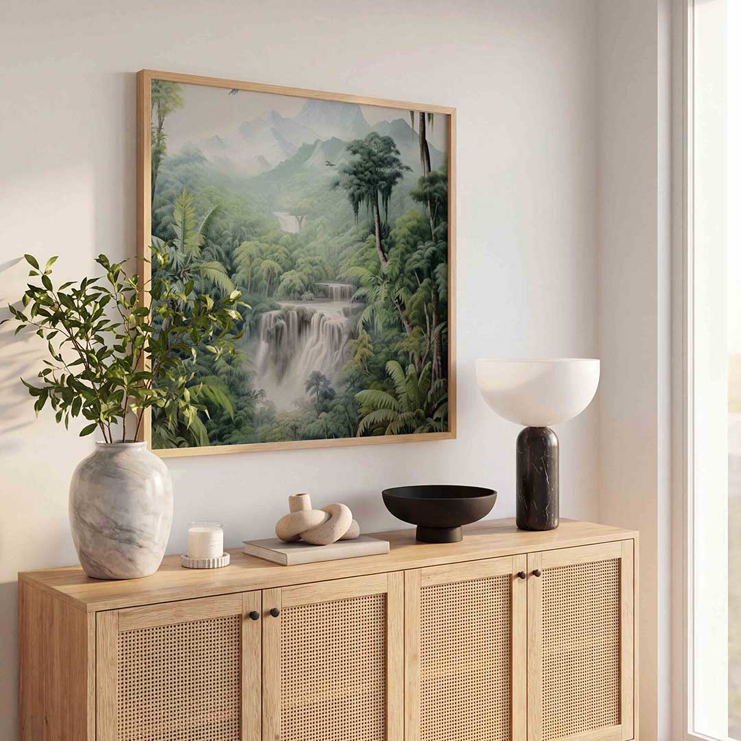 Waterval en jungle Poster