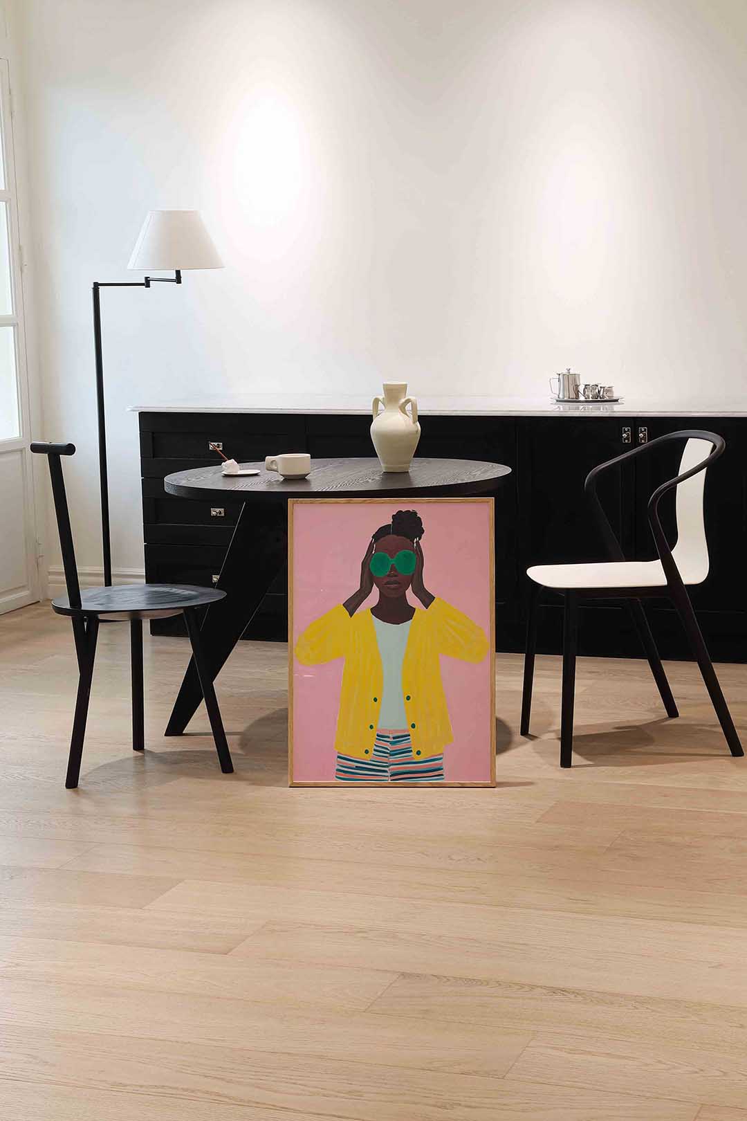 Vrouw met groene bril Poster