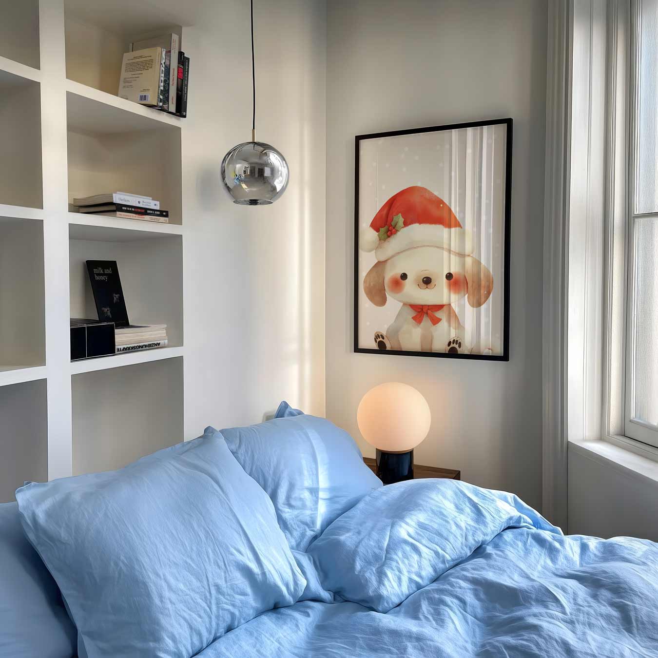 Schattige Kerst Puppy Poster-WallArtistic