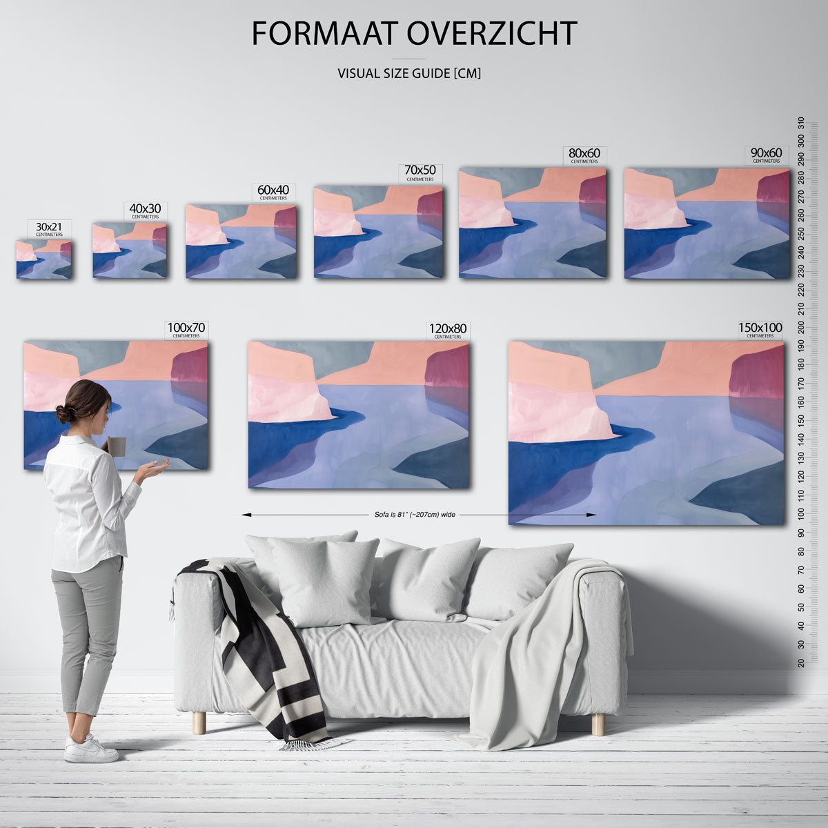 Abstracte landschapsvormen Poster