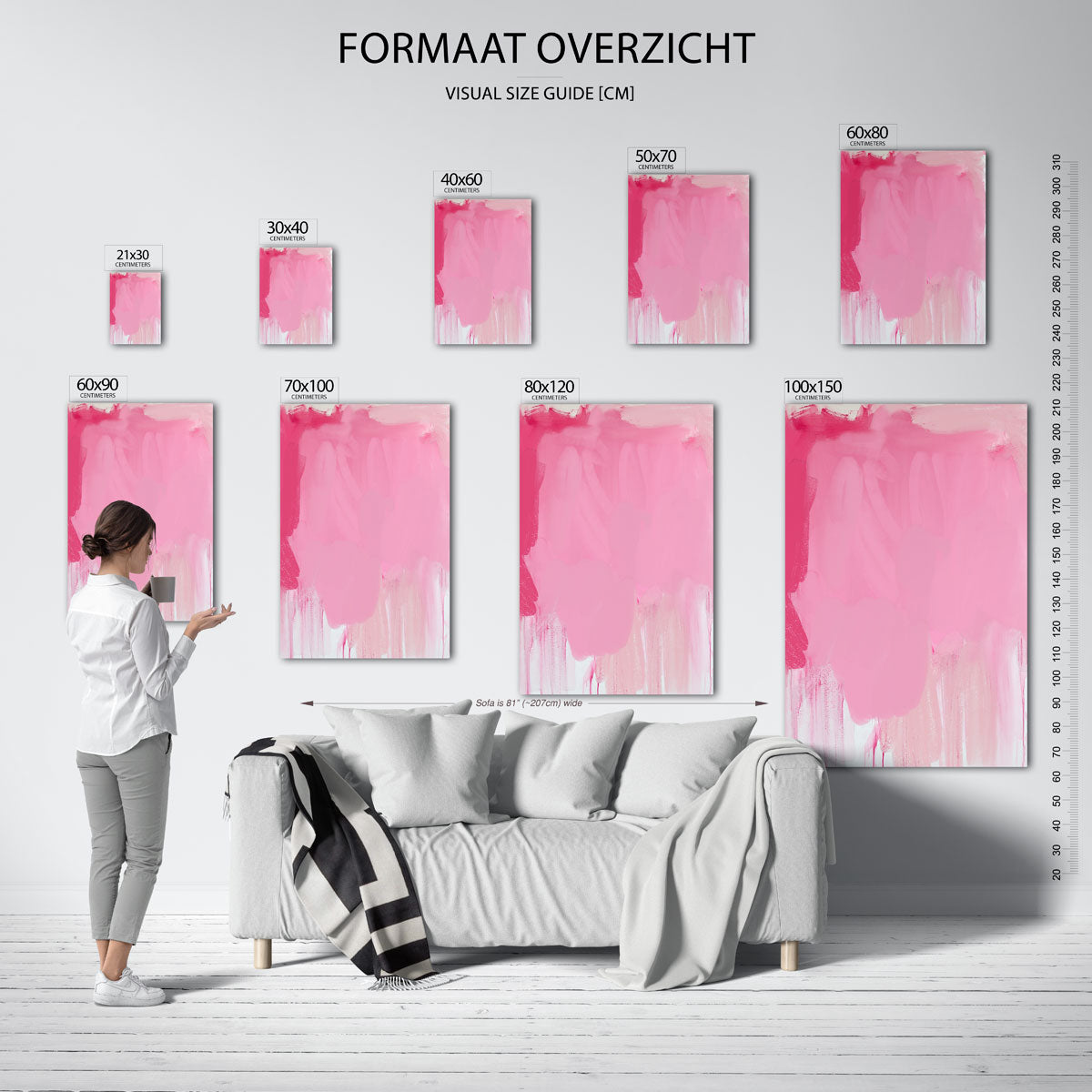 Roze abstracte vormen Poster