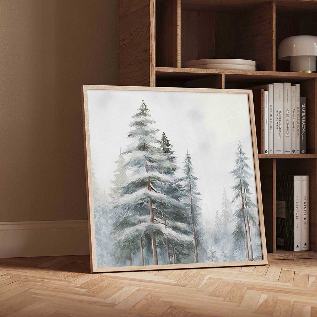 Besneeuwde bomen Poster