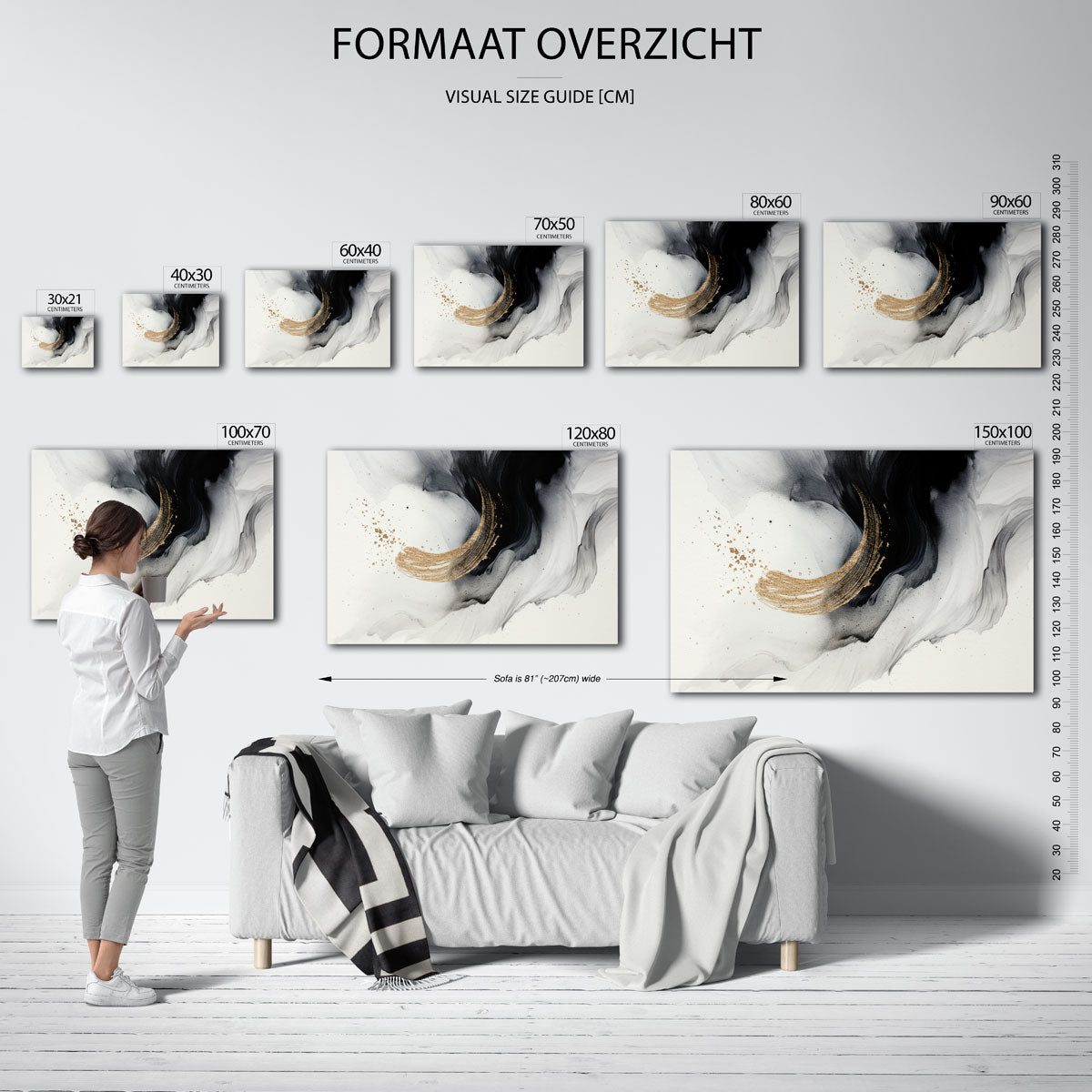 Abstracte penseelstreek Poster