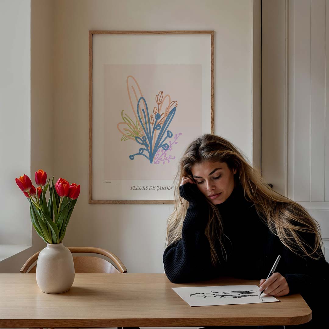 Bloemenpracht Tuinillustratie Poster-WallArtistic