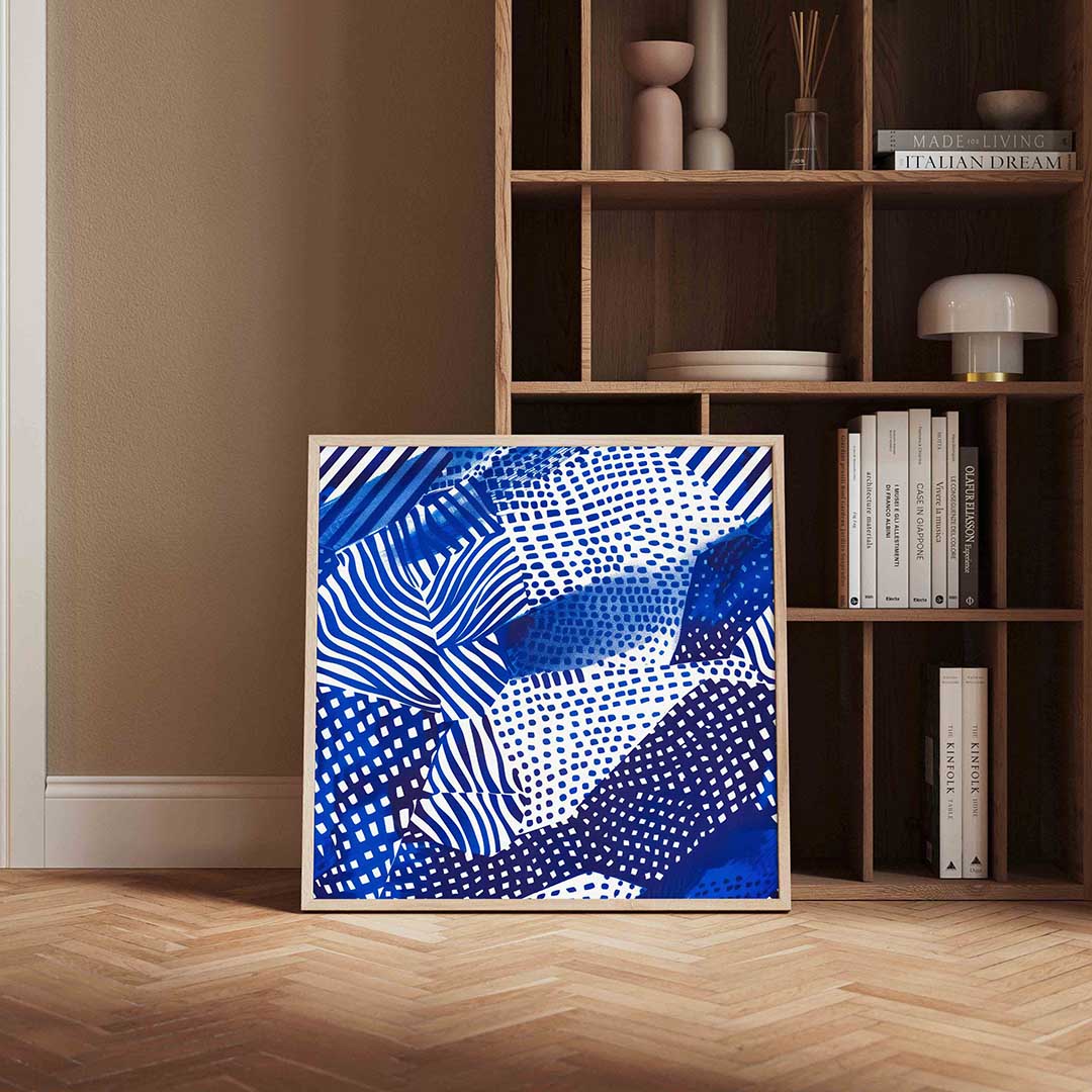 Blauwe patronen Poster