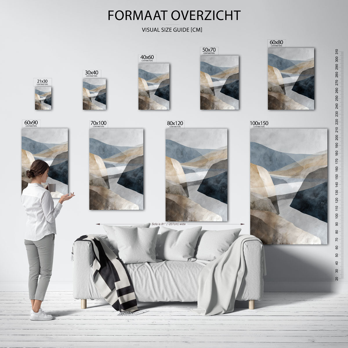 Abstracte landschapsvormen Poster