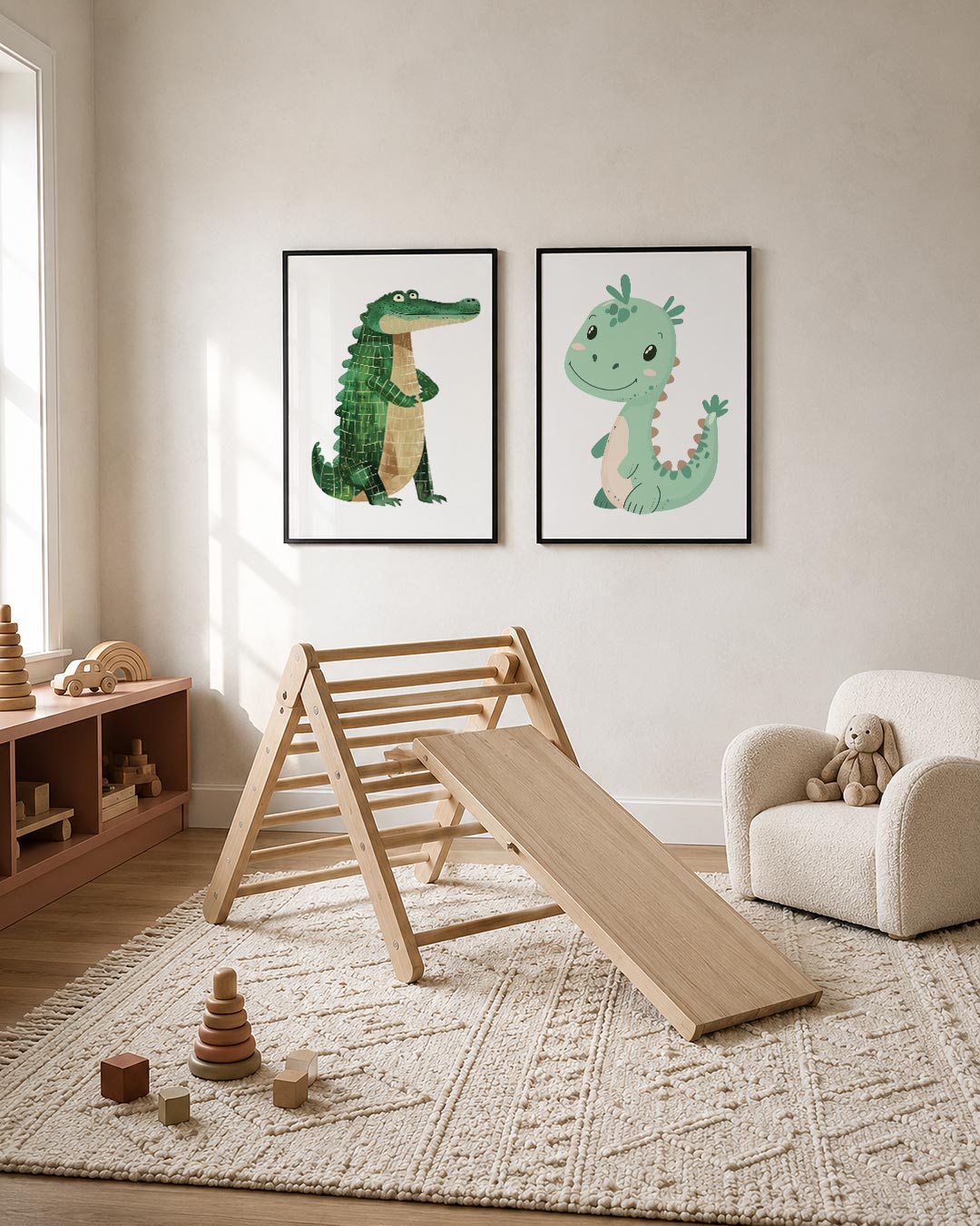 Groene krokodil Posterset