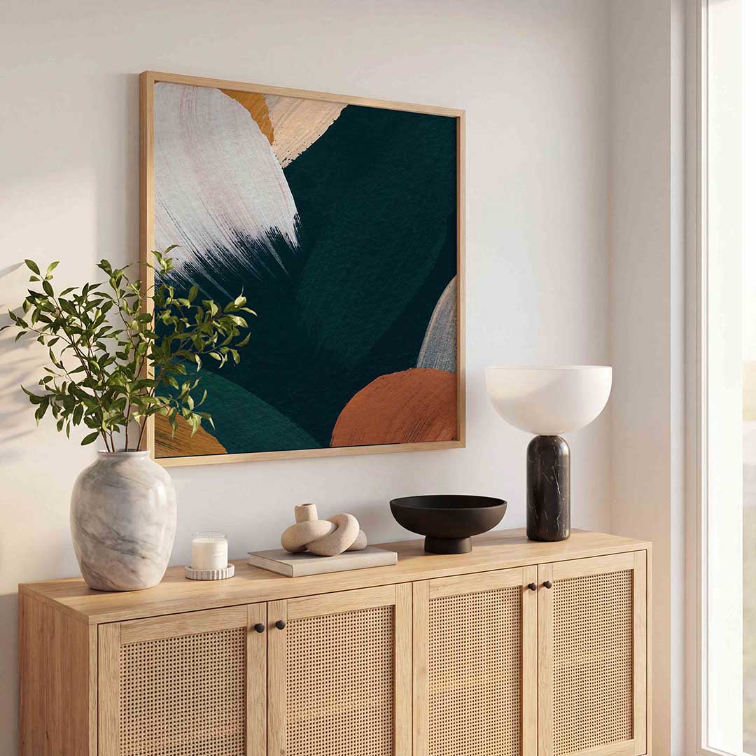 Abstracte penseelstreken Poster