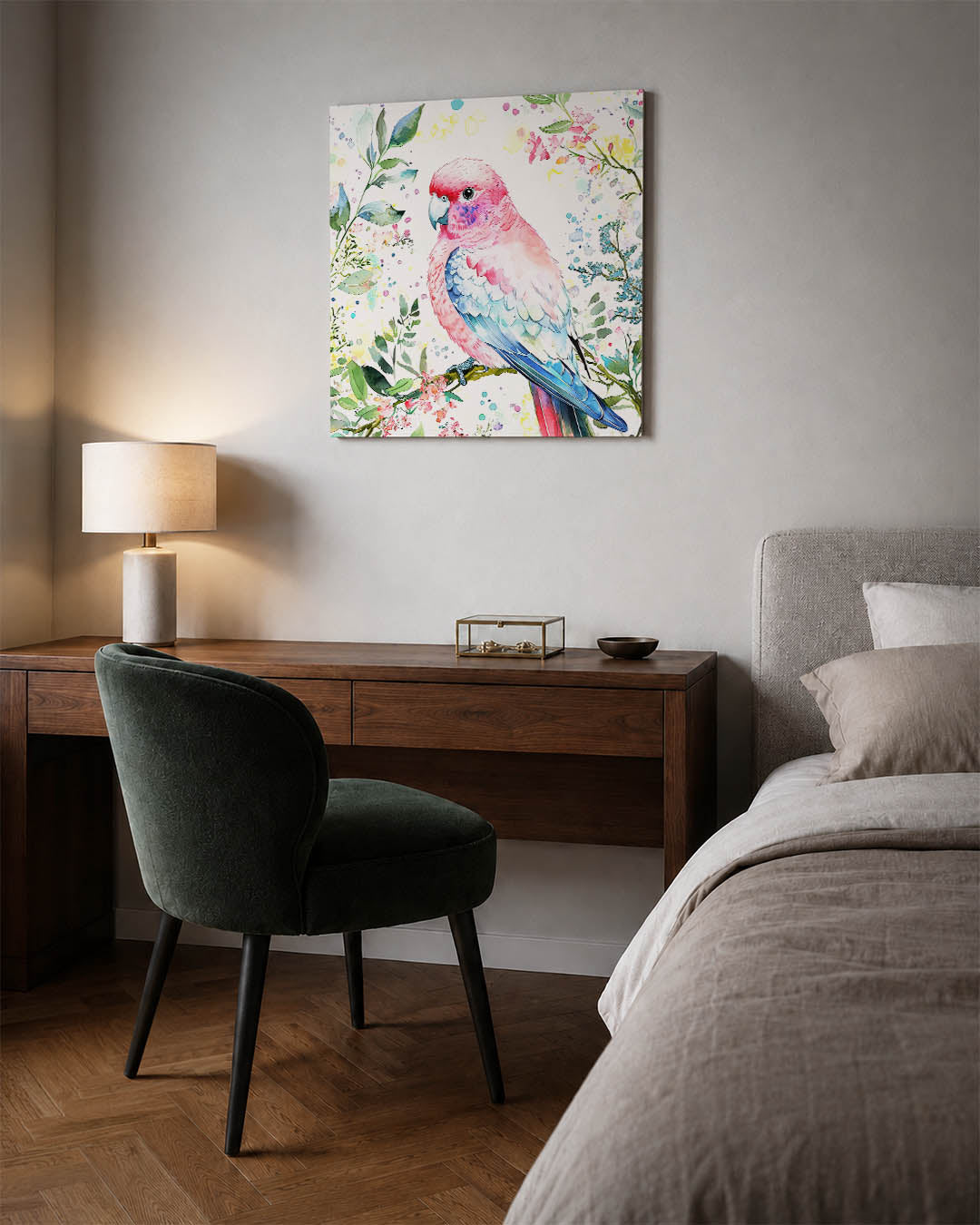 Vrolijke vogel illustratie Kunstwerk