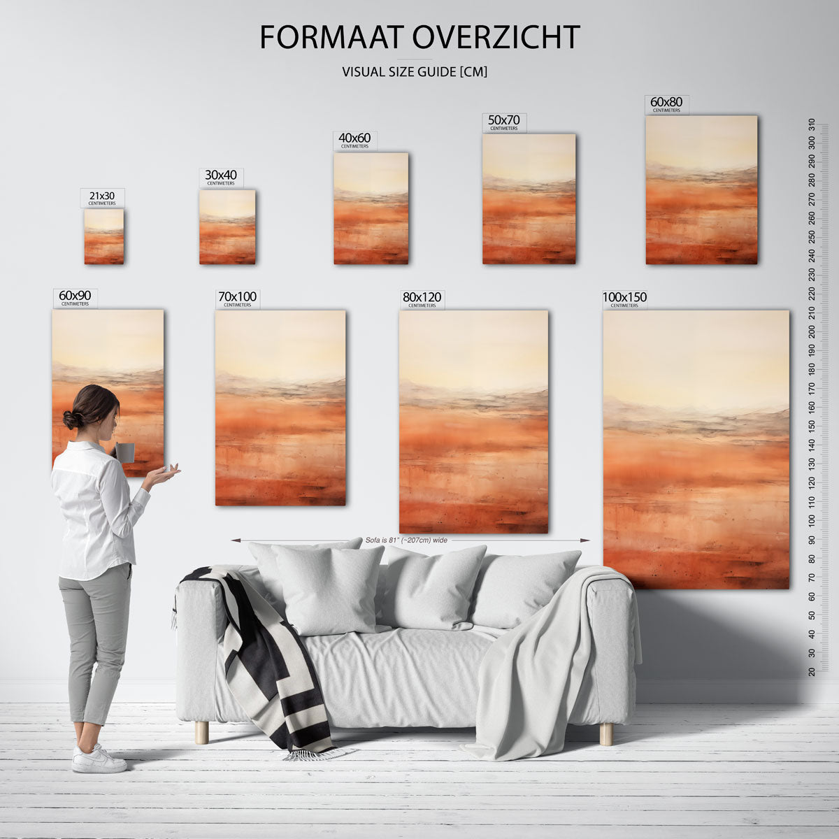Landschap in warme tinten Poster