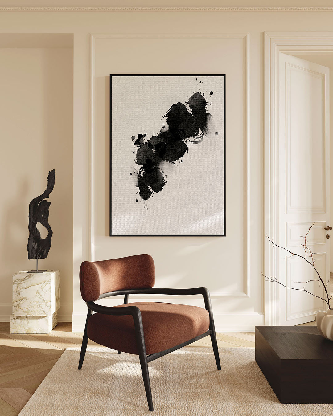 Dynamische inktvlekken Kunstwerk