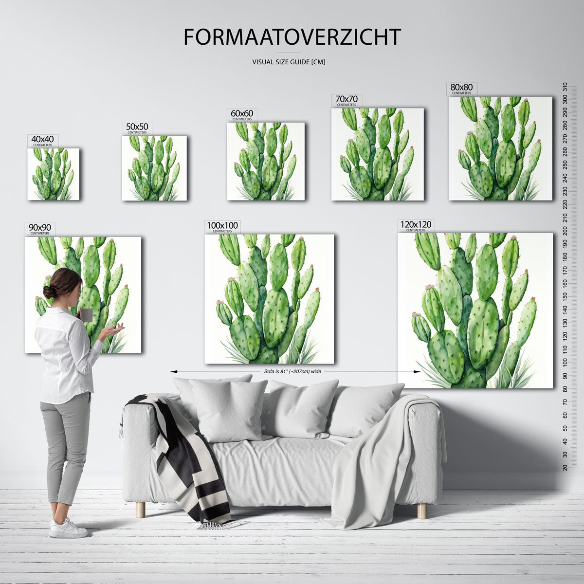 Groene cactus Poster