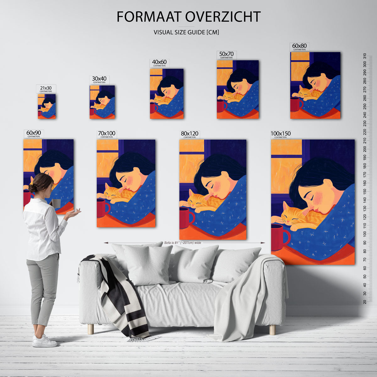 Meisje en kat Poster