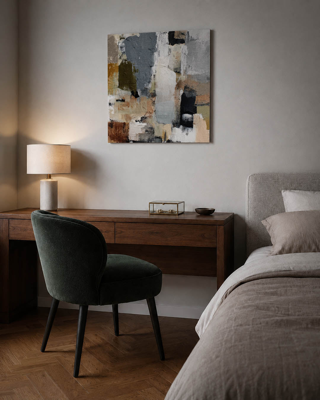 Gelaagde kleurencompositie Kunstwerk