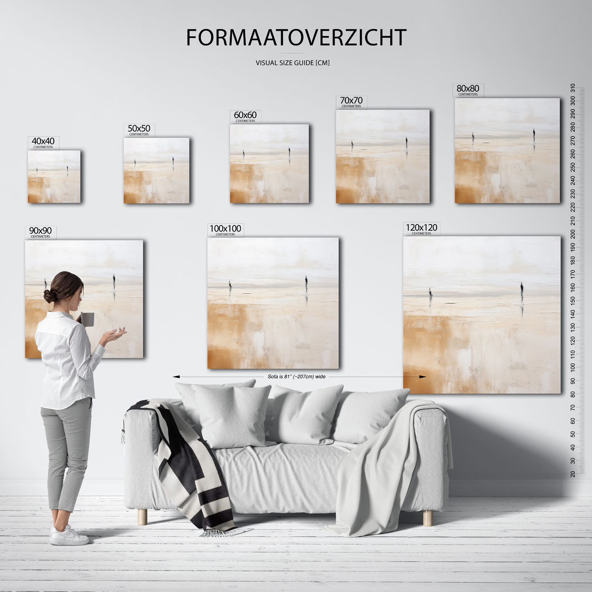 Twee figuren in landschap Poster