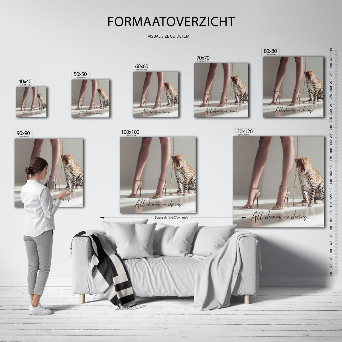 Luipaard en hakken Poster