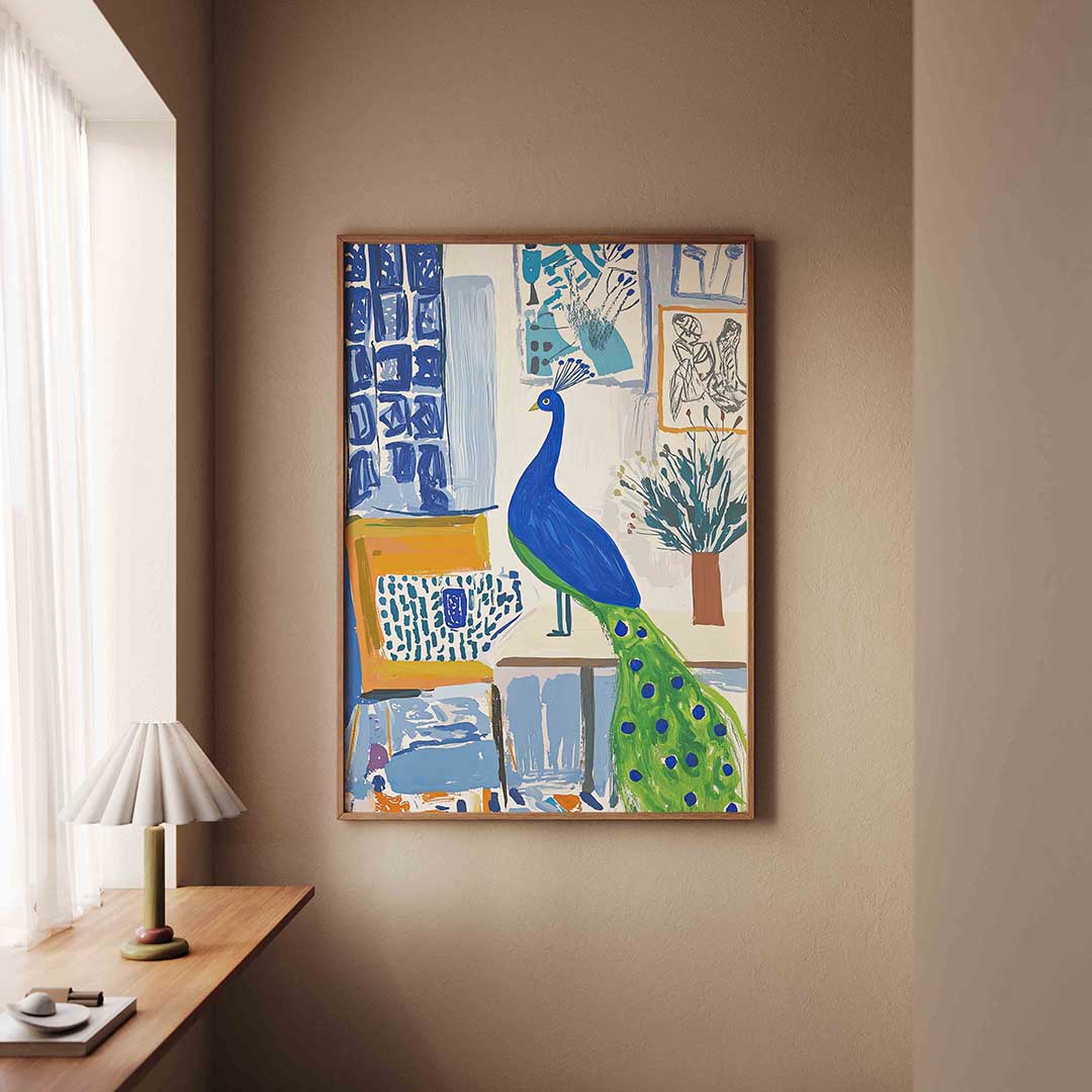 Pauw in interieur Poster