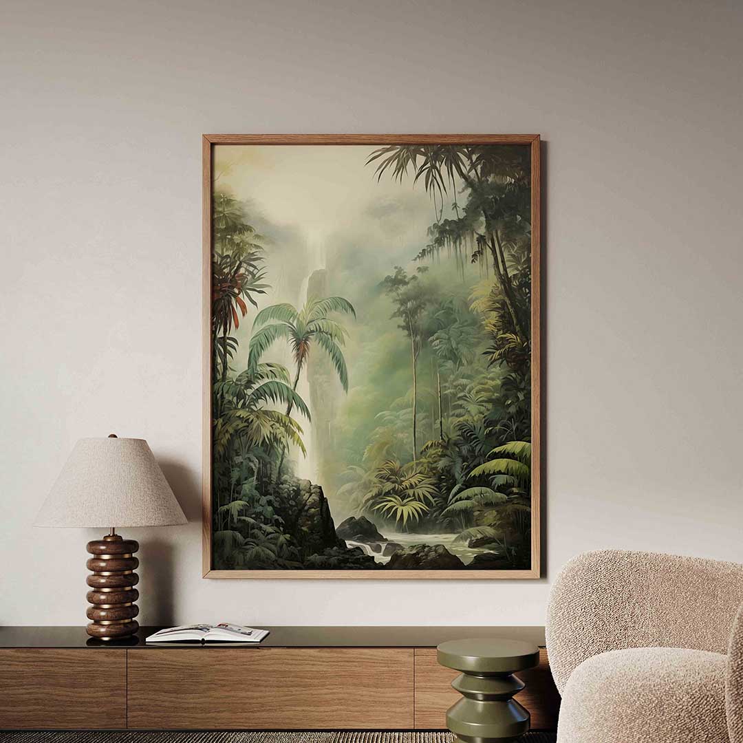 Waterval en jungle Poster