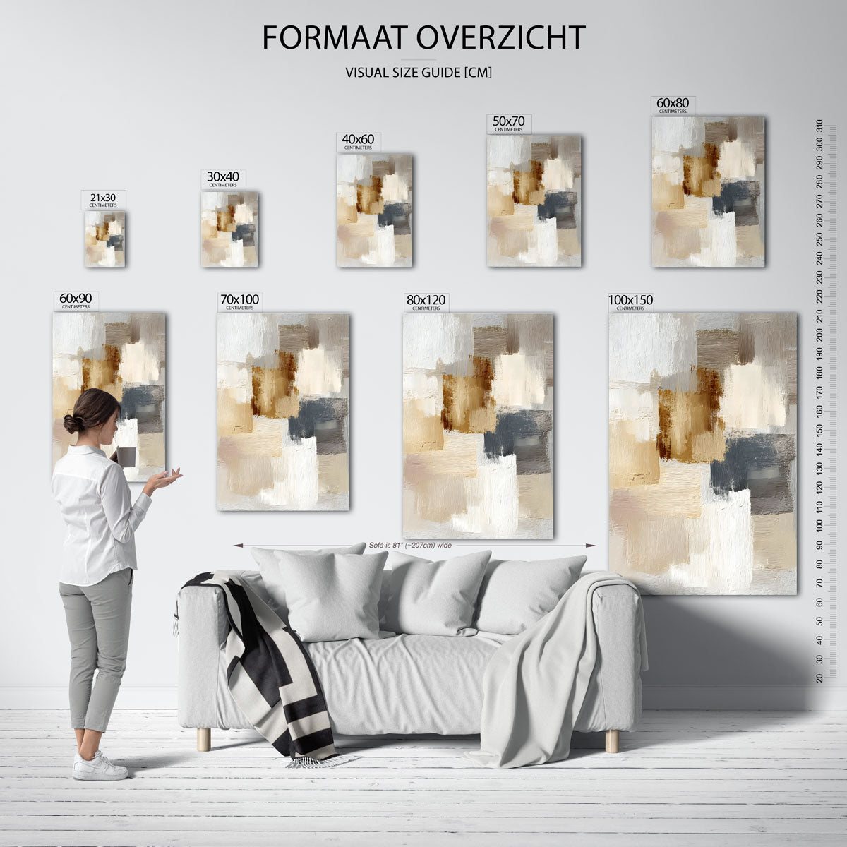 Abstracte beige en bruine vlakken Poster