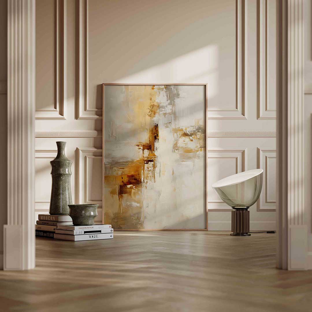 Abstracte beige en bruine Poster