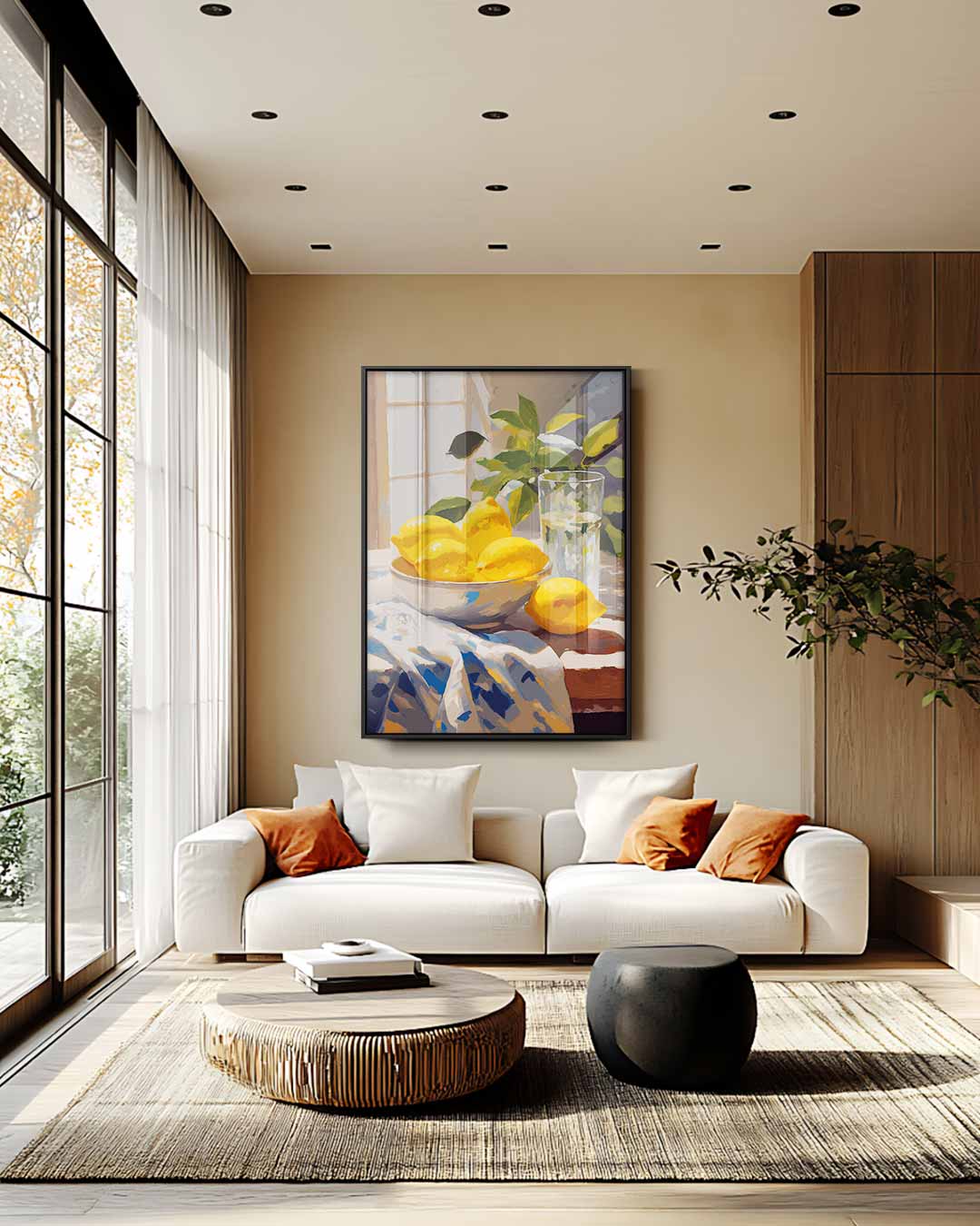 Zonnige Citroenen Kunstwerk-canvas-dibond-plexiglas-wanddecoratie-WallArtistic