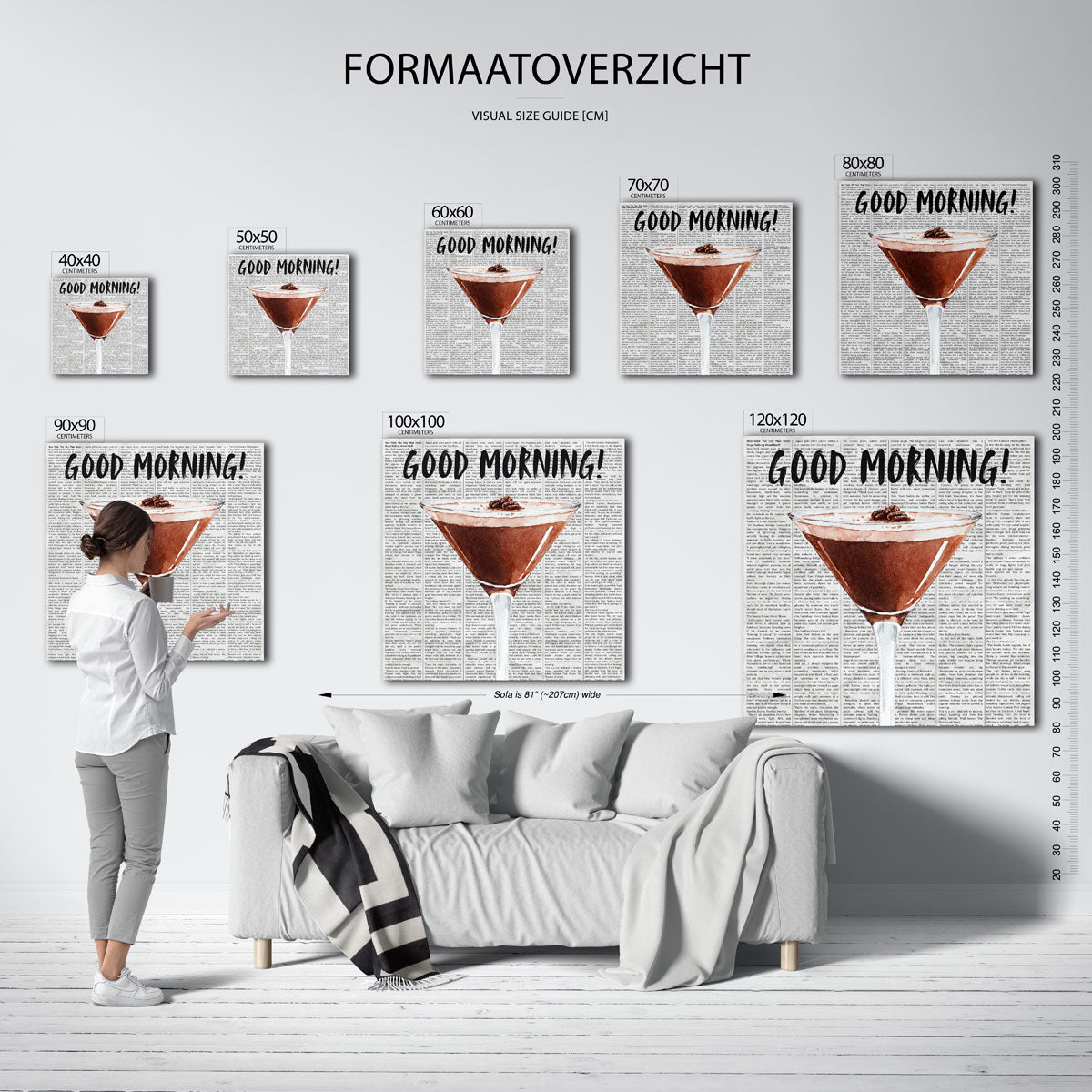 Cocktailglas op krantenachtergrond Poster