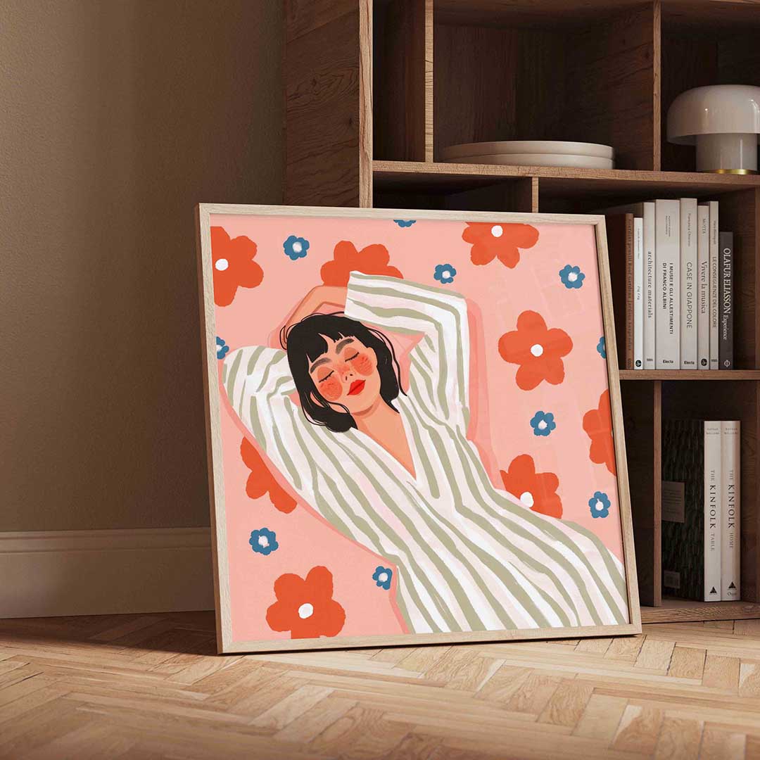 Vrouw met bloemen Poster