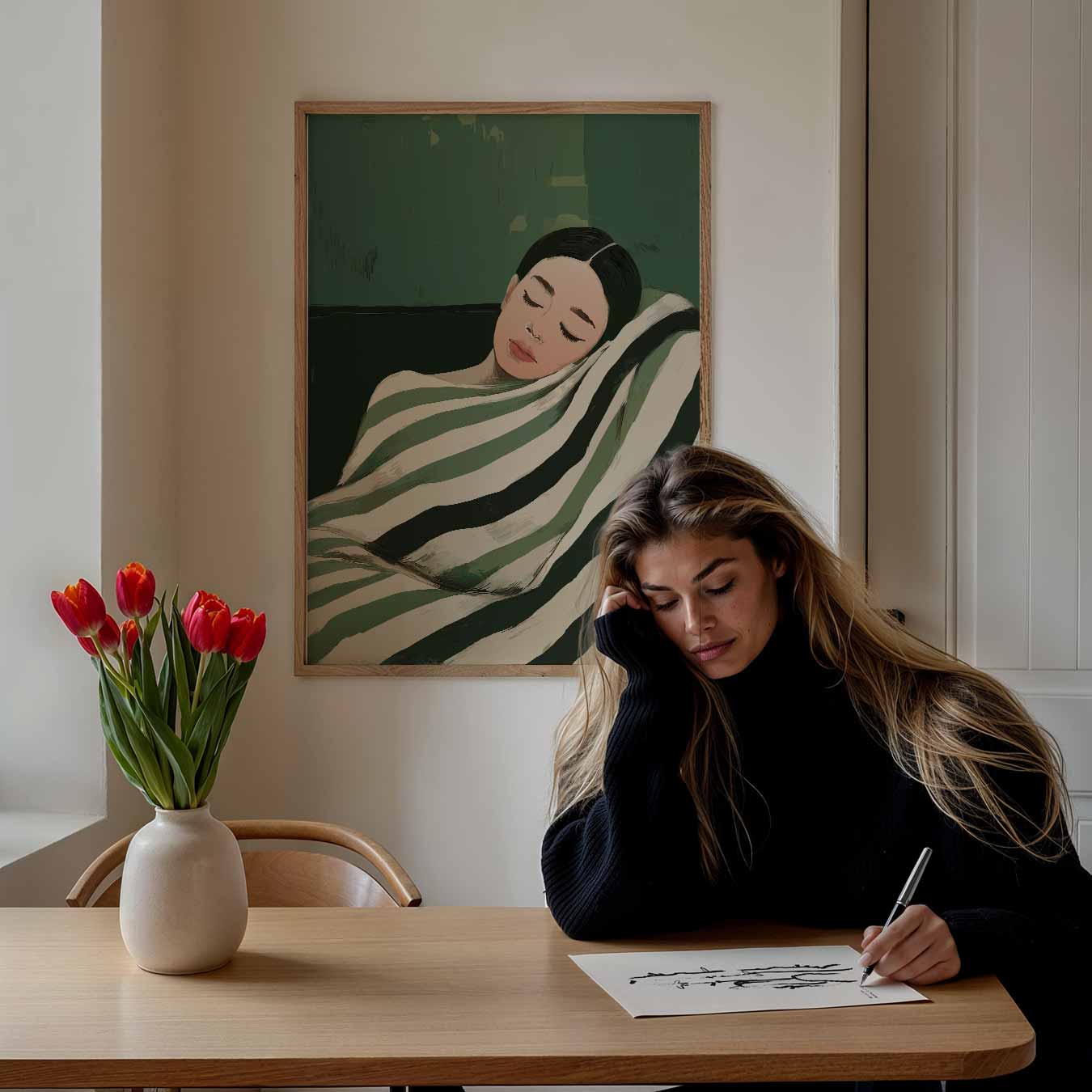 Dromerige Groen Getinte Poster-WallArtistic