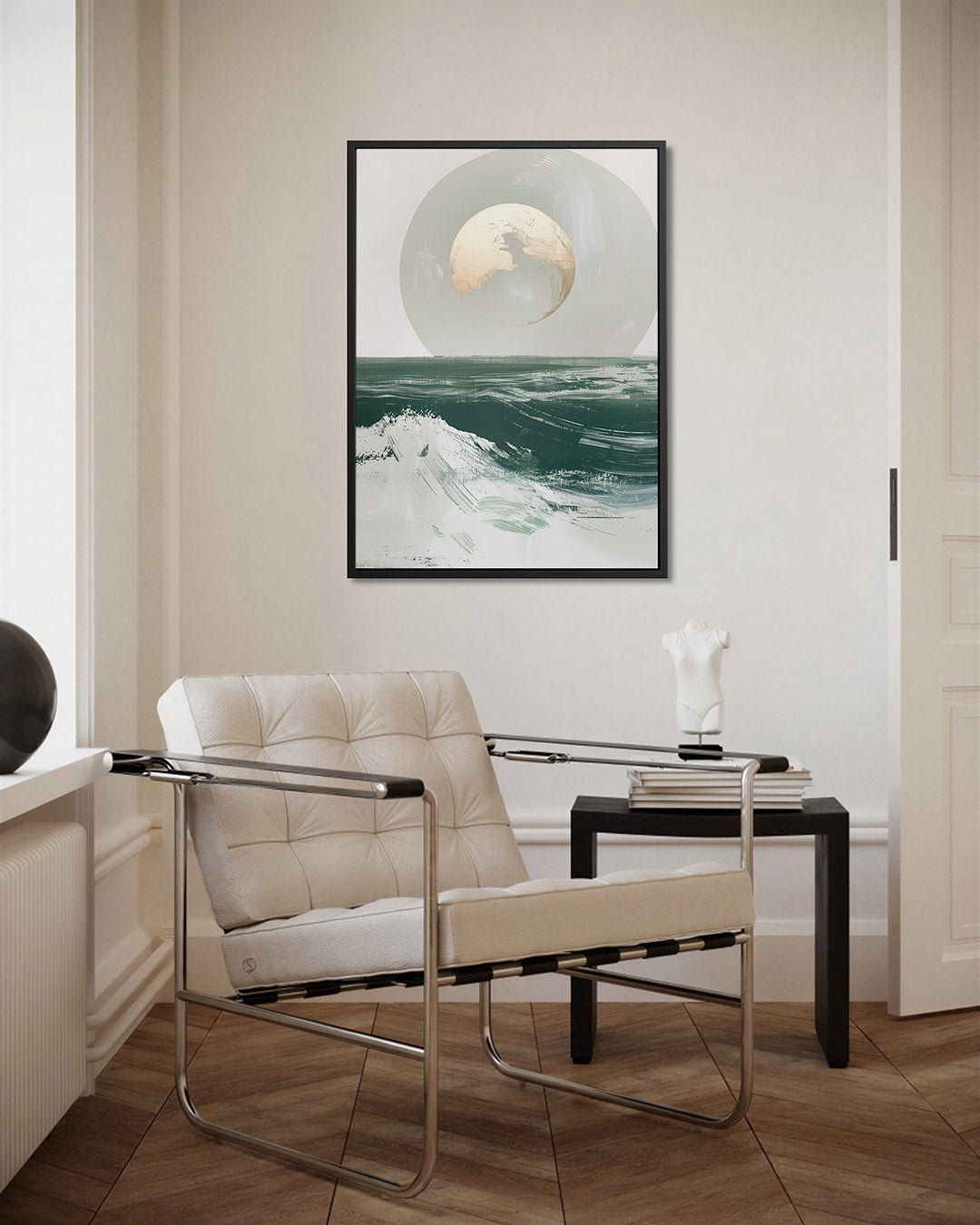 Golven en maan Kunstwerk