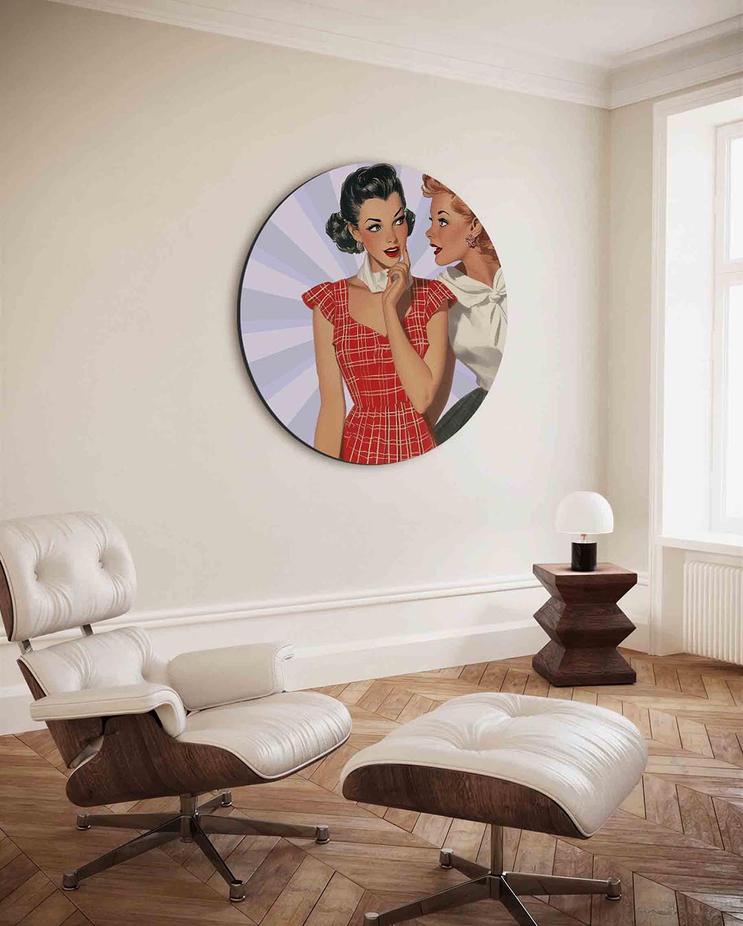 Vrouwen in retro stijl Muurcirkel