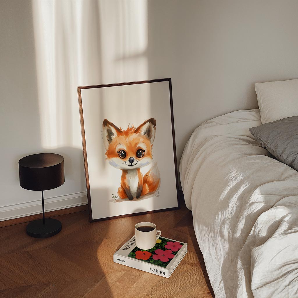 Schattige Vos Illustratie Poster-WallArtistic
