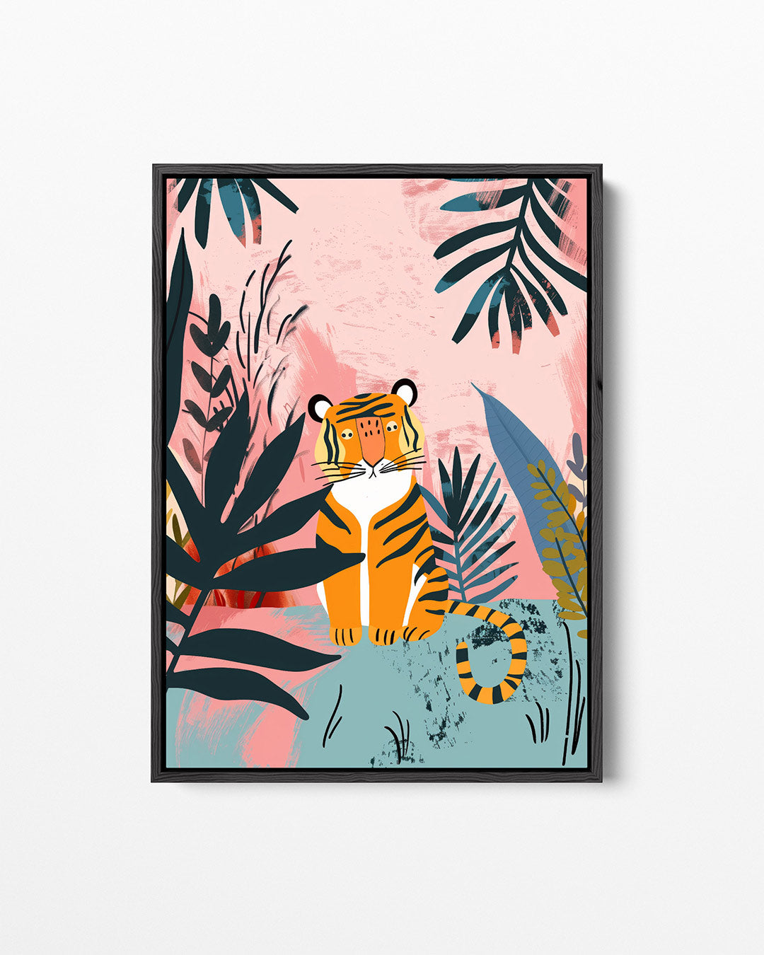 Tijger in bladeren Kunstwerk