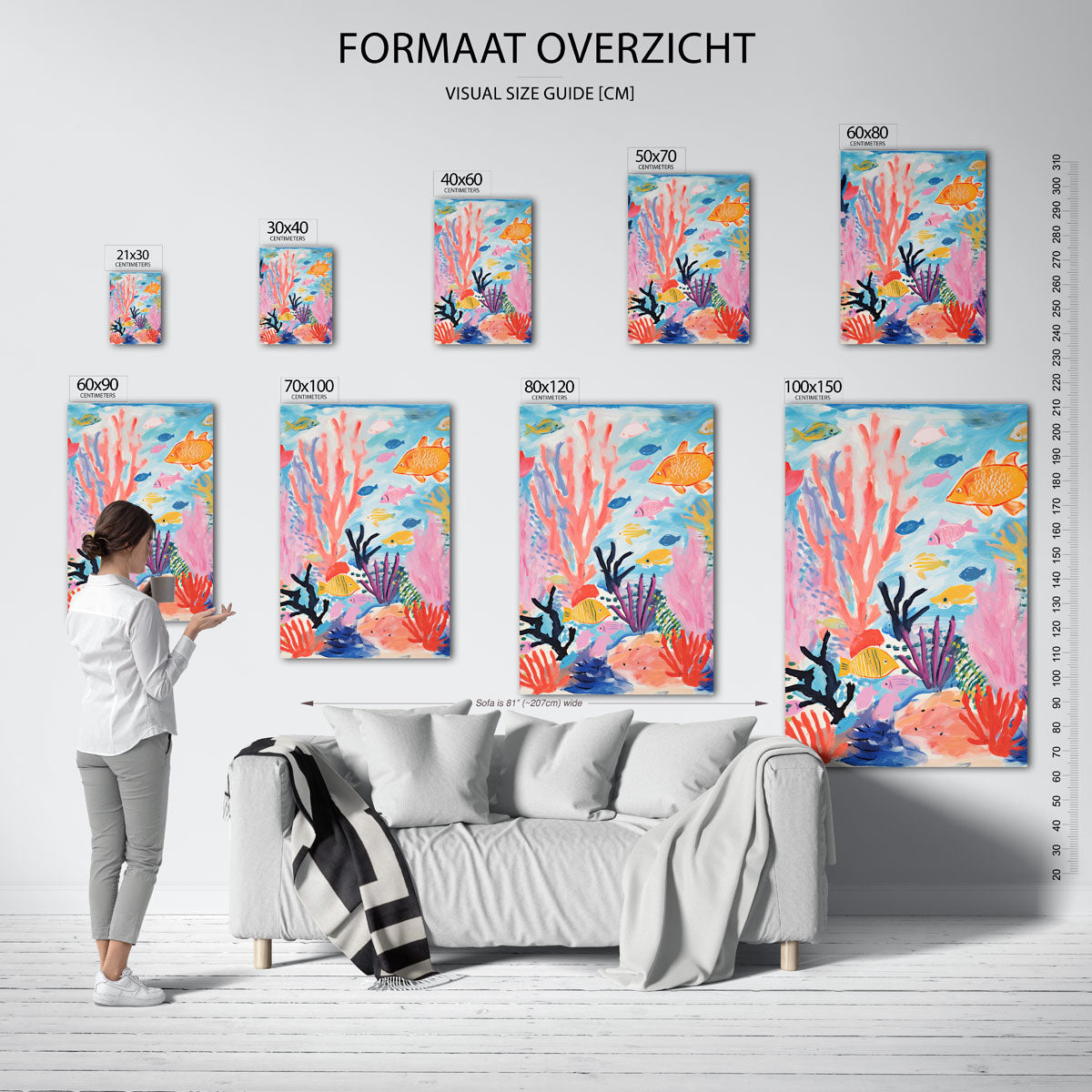 Kleurrijke vissen en koraal Poster