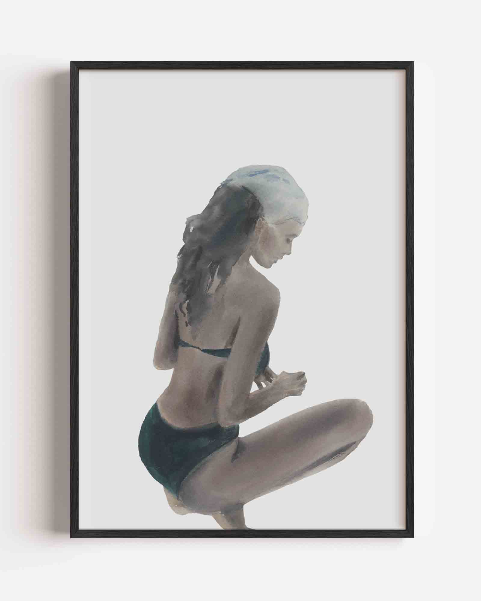 Zwemmer in profiel Poster