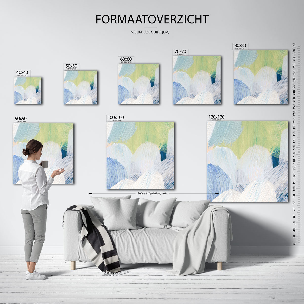 Abstracte penseelstreken Poster