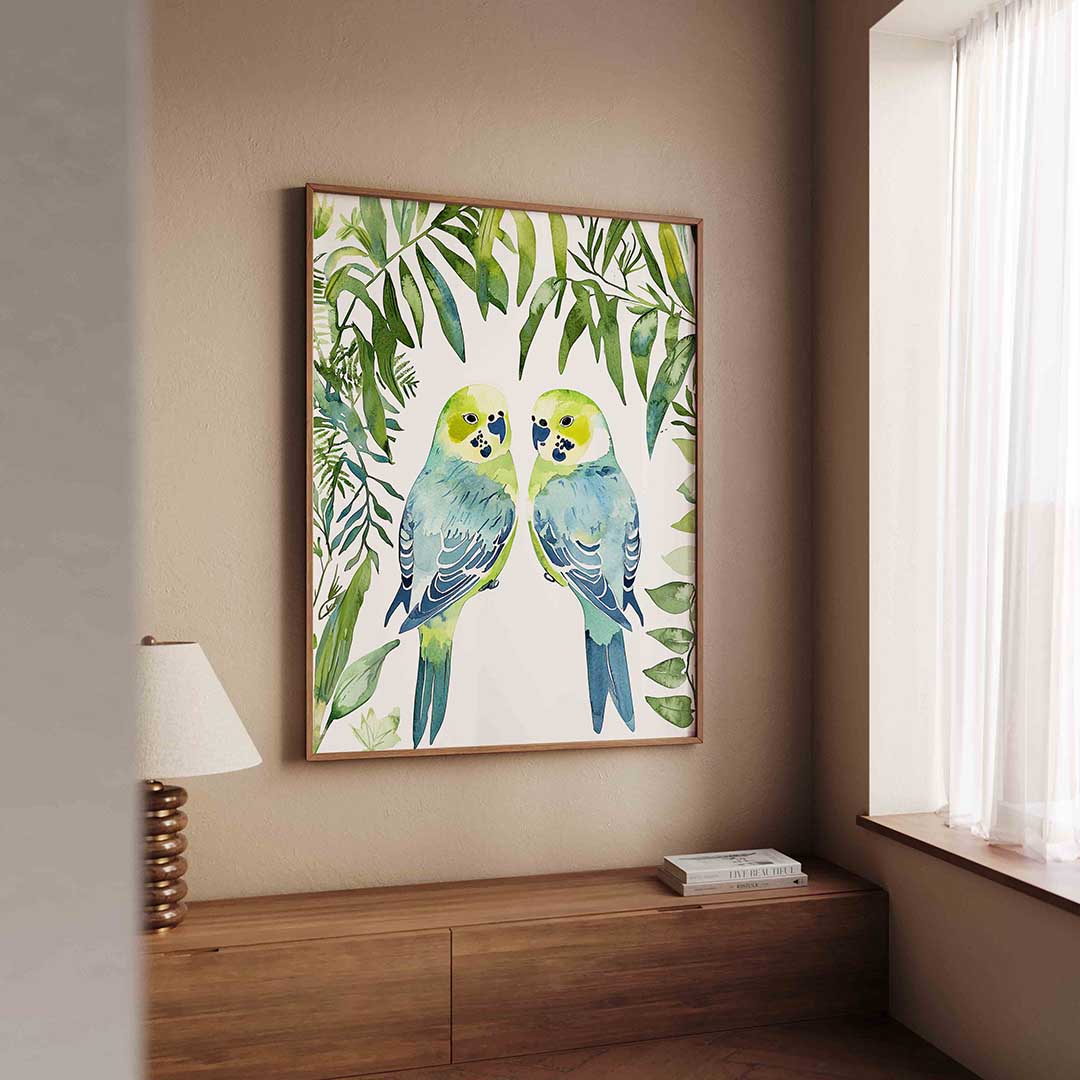 Twee parkieten Poster